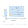 Load image into Gallery viewer, "Casy" Blue + Gold Foil Dots Baby Shower Invitation