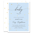 Load image into Gallery viewer, "Casy" Blue + Gold Foil Dots Baby Shower Invitation