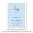 Load image into Gallery viewer, "Casy" Blue + Gold Foil Dots Baby Shower Invitation