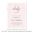 Load image into Gallery viewer, "Casy" Pink + Gold Foil Dots Baby Shower Invitation
