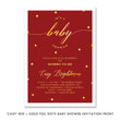 Load image into Gallery viewer, "Casy" Red + Gold Foil Dots Baby Shower Invitation