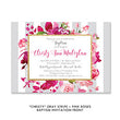 Load image into Gallery viewer, "Christy" Gray Stripe + Pink Roses Baptism Invitation