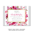 Load image into Gallery viewer, "Christy" Gray Stripe + Pink Roses Baby Shower Invitation