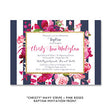 Load image into Gallery viewer, "Christy" Navy Stripe + Pink Roses Baptism Invitation