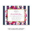 Load image into Gallery viewer, "Christy" Navy Stripe + Pink Roses Baby Shower Invitation