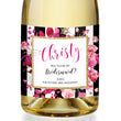 Load image into Gallery viewer, "Christy" Floral + Black Stripe Bridesmaid Proposal Champagne Labels