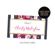 Load image into Gallery viewer, Navy Striped Place Cards with Pink Flowers | Christy