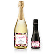 Load image into Gallery viewer, "Christy" Floral + Black Stripe Graduation Champagne Labels