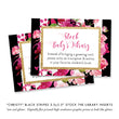 Load image into Gallery viewer, "Christy" Black Stripe + Pink Roses Baby Shower Invitation
