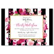 Load image into Gallery viewer, "Christy" Black Stripe + Pink Roses Baby Shower Invitation