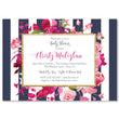 Load image into Gallery viewer, "Christy" Navy Stripe + Pink Roses Baby Shower Invitation