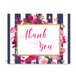 Load image into Gallery viewer, "Christy" Navy Stripe + Pink Roses Thank You Card