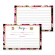 Load image into Gallery viewer, Black Stripe + Pink Roses Recipe Cards | Christy