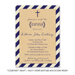 Load image into Gallery viewer, "Courtney" Kraft + Navy Stripe Baptism Invitation