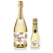 Load image into Gallery viewer, "Damaris" Pink Stripe + Gold Dot Bachelorette Party Champagne Labels