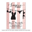 Load image into Gallery viewer, Pink Glitter Stripes Lingerie Shower Invitation