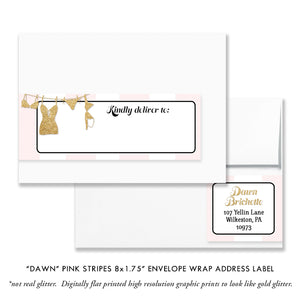 "Dawn" Pink & Gold Lingerie Shower Invitation
