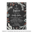 Load image into Gallery viewer, "Dorothy" Chalkboard Christmas Baptism Invitation
