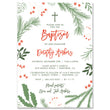 Load image into Gallery viewer, "Dorothy" White Christmas Baptism Invitation
