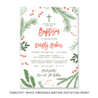 Load image into Gallery viewer, "Dorothy" White Christmas Baptism Invitation