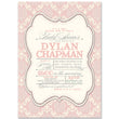Load image into Gallery viewer, "Dylan" Pink Damask Baby Shower Invitation