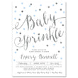 Load image into Gallery viewer, "Emery" Blue + Silver Glitter Dots Baby Sprinkle Invitation