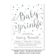 Load image into Gallery viewer, "Emery" Blue + Silver Glitter Dots Baby Sprinkle Invitation