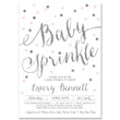 Load image into Gallery viewer, "Emery" Pink + Silver Glitter Dots Baby Sprinkle Invitation