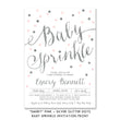 Load image into Gallery viewer, "Emery" Pink + Silver Glitter Dots Baby Sprinkle Invitation