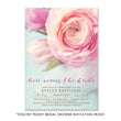 Load image into Gallery viewer, Elegant aqua and peonies bridal shower invitation, featuring a classic and modern design with blooming pink peonies.