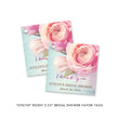 Load image into Gallery viewer, Elegant aqua and peonies bridal shower invitation, featuring a classic and modern design with blooming pink peonies.