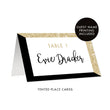 Load image into Gallery viewer, Black + Gold Glitter Place Cards Evie
