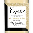 Load image into Gallery viewer, "Evie" Gold Glitter + Black Bridesmaid Proposal Wine Labels