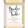 Load image into Gallery viewer, "Evie" Gold Glitter + Pink Bride Tribe Bachelorette Party Wine Labels