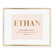 Load image into Gallery viewer, Personalized Baby Birth Stats Foil Art Print | Ethan