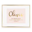 Load image into Gallery viewer, Personalized Baby Birth Stats Foil Art Print | Olivia