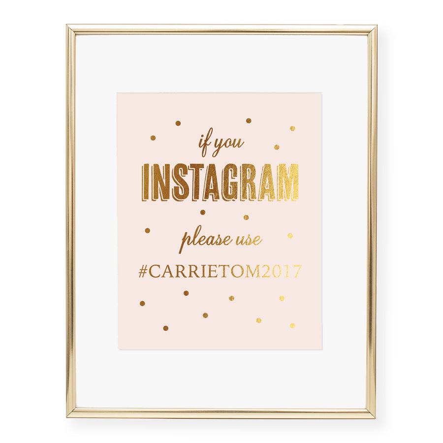 Instagram Hashtag Custom Foil Art Print, style 3