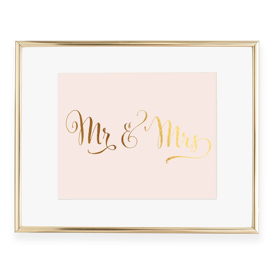 Mr + Mrs Foil Art Print