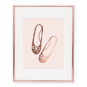 Ballet Slippers Foil Art Print