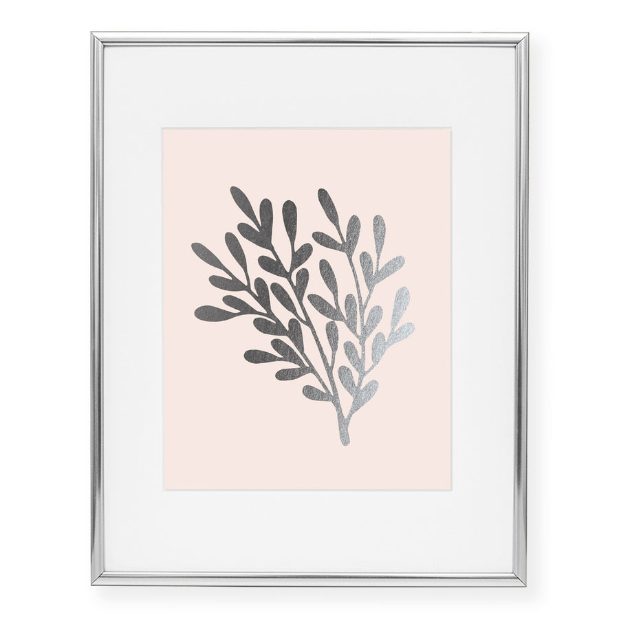 Branches with Leaves Foil Art Print