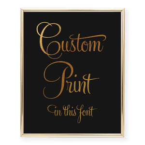 Custom Foil Art Print, font 6