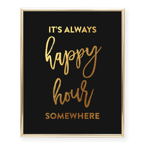 Happy Hour Foil Art Print