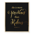 Load image into Gallery viewer, Rubies Proverbs 3:15 Foil Art Print