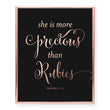 Load image into Gallery viewer, Rubies Proverbs 3:15 Foil Art Print