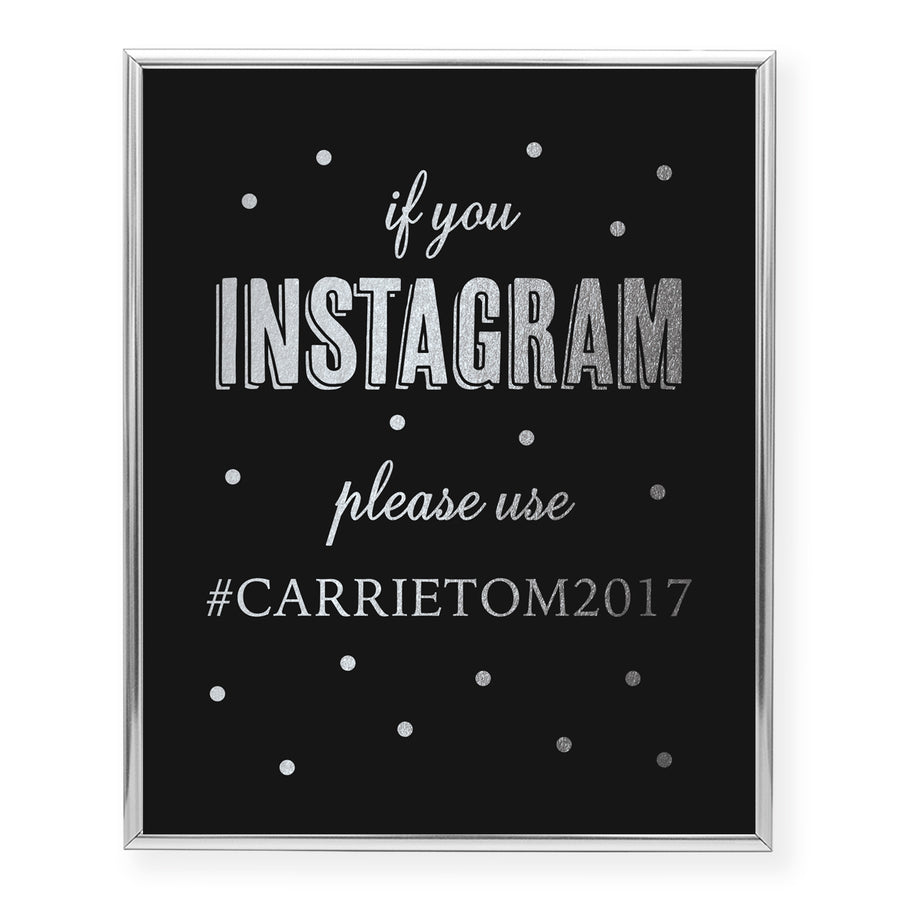 Instagram Hashtag Custom Foil Art Print, style 3