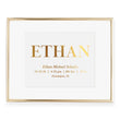Load image into Gallery viewer, Personalized Baby Birth Stats Foil Art Print | Ethan