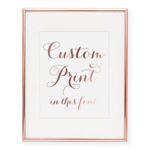 Custom Foil Art Print, font 2