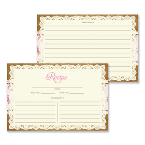 Lace Recipe Cards |  Faith Pink