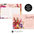 Load image into Gallery viewer, 2020 Bold Watercolor Floral Desk Calendar by Digibuddha | Coll. 27