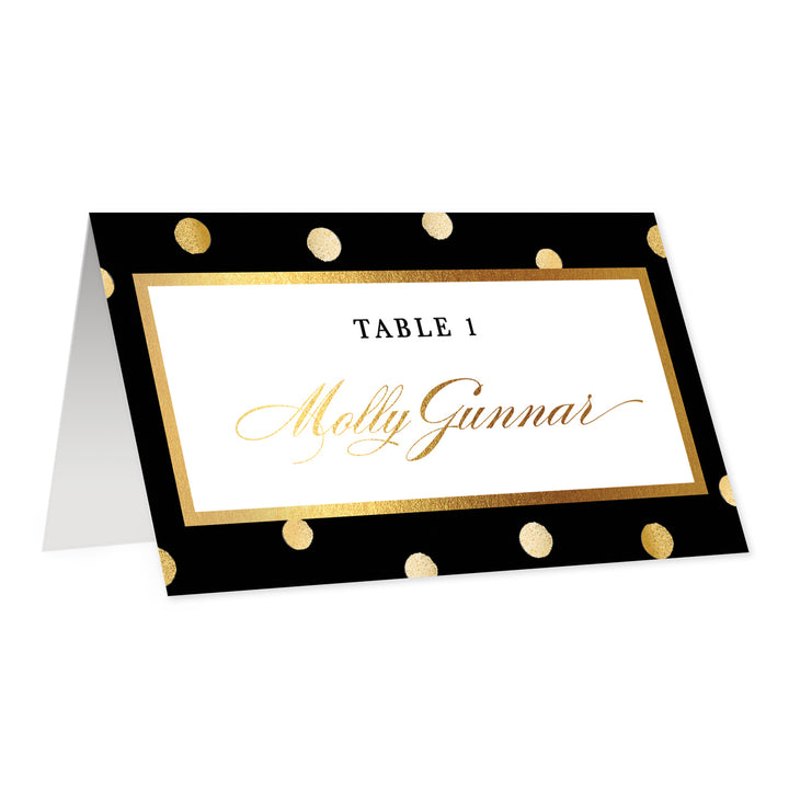 Black Place Cards with Gold Dots | Gunnar